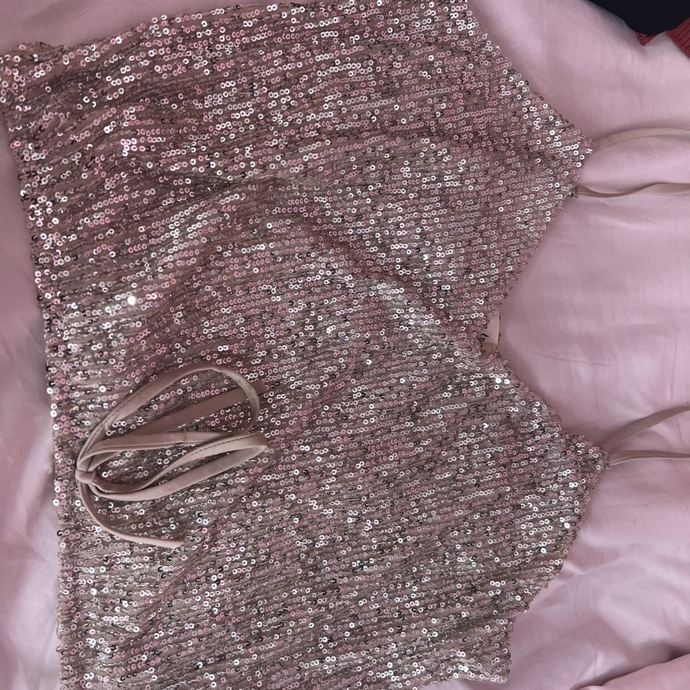 Sequin crop top